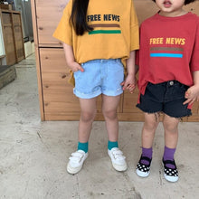 Load image into Gallery viewer, 23D183PA-Children's ins summer new casual children's pants Korean version messy personality raw edge boys and girls washed denim shorts