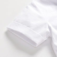 Load image into Gallery viewer, 19B105TG-Foreign trade European and American boy white romper overalls bow tie gentleman three-piece suit