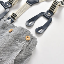 Load image into Gallery viewer, 19B105TG-Foreign trade European and American boy white romper overalls bow tie gentleman three-piece suit