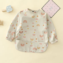 Load image into Gallery viewer, 000263SE-Danish children's long-sleeved pu reverse wear baby eating clothes bib super soft waterproof baby rice pocket