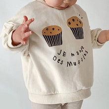 Load image into Gallery viewer, 23D1773SE-Children's Korean winter new tops for boys and girls ins cute small cake print fleece casual sweatshirt