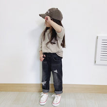 Load image into Gallery viewer, 22115PCW-Spring and summer Japanese style neutral casual ripped jeans parent-child wear
