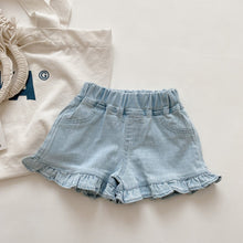 Load image into Gallery viewer, 52997PA-Summer ruffled denim shorts