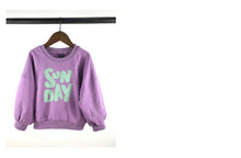 Load image into Gallery viewer, 23D1915PCW- Korean version of children's spring and autumn new parent-child wear Korean style letters loose casual long-sleeved parent-child terry sweater t