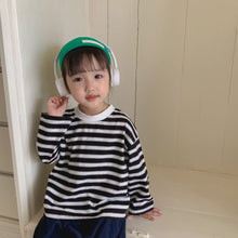 Load image into Gallery viewer, Q90997SE-Children's long-sleeved T-shirt pure cotton striped boy's clothing spring and autumn girl's new style loose baby top