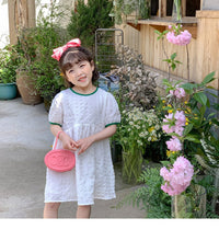 Load image into Gallery viewer, 22B038PCW-New summer parent-child outfit fairy wear white long loose slimming net celebrity stylish mother and daughter outfit