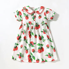 Load image into Gallery viewer, 53168DS-Little maven3 Summer European and American cute woven strawberry full print dress