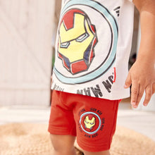 Load image into Gallery viewer, 22023TG-Little maven summer European and American children's wear steel print round neck pure cotton suit