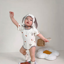 Load image into Gallery viewer, 32312LS-Summer Korean version of rabbit carrot print bodysuit + hat two-piece set