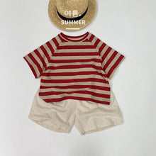 Load image into Gallery viewer, 1196SE-Summer Korean version children's striped casual short-sleeved top