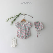 Load image into Gallery viewer, 6101LS-Summer baby lace collar dress short-sleeved crawling clothes + hat two-piece set