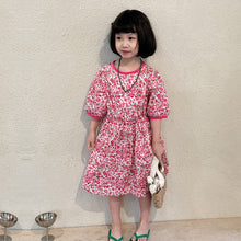 Load image into Gallery viewer, X81375DS-Summer round neck pure cotton floral princess dress