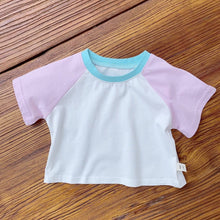 Load image into Gallery viewer, 3220SE-Children's summer color matching T-shirt Korean summer wear ins baby cotton T-shirt thin baby top