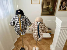 Load image into Gallery viewer, 3682LS-Winter Korean Plush Houndstooth Zipper Long Sleeve Climbing Suit (without hat)