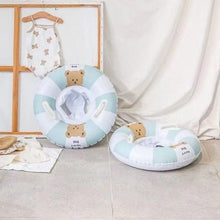 Load image into Gallery viewer, WH71301AC-ins style bear inflatable swimming ring children's sitting ring with handrails life buoy simple cartoon underarm ring to prevent rollover
