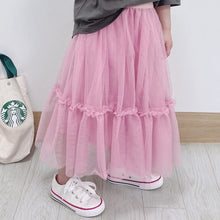 Load image into Gallery viewer, 23001PCW-Spring and summer Japanese style long fluffy flower bud gauze skirt parent-child outfit