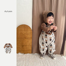 將圖片載入圖庫檢視器 2304220TG-韓版兩件式加絨機器熊背帶套裝