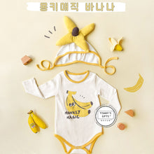 Load image into Gallery viewer, 71716LS-Autumn Korean Banana Shape Printed Bodysuit + Hat
