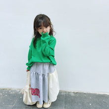 Load image into Gallery viewer, 22082PCW-Autumn Japanese-style parent-child outfit casual splicing English-lettered long skirt