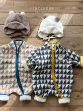 Load image into Gallery viewer, 3682LS-Winter Korean Plush Houndstooth Zipper Long Sleeve Climbing Suit (without hat)