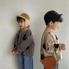 Load image into Gallery viewer, D90773SE- Drop shoulder pockets large polka dot long-sleeved top