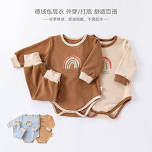 Load image into Gallery viewer, <Taiwan Pavilion> D23269LS-Autumn and winter German velvet warm base layer with bodysuit + trousers + hat cover