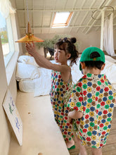 Load image into Gallery viewer, <Taiwan Pavilion> 2022X40TG-Korean version of boys and girls short-sleeved shorts two-piece children's flower suspender skirt brother and sister outfit (A2)