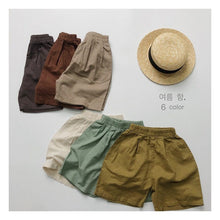 Load image into Gallery viewer, 1108PA-Forest Ramie Multicolor~Children's Summer Retro All-match Shorts for Boys and Girls Korean Casual Shorts