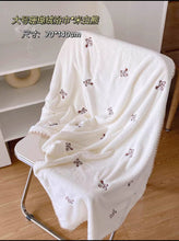 Load image into Gallery viewer, WH92602AC-Cute soft coral fleece towel cartoon embroidered bear strawberry super absorbent face towel no lint face towel
