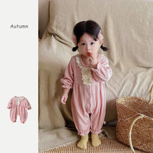 Load image into Gallery viewer, 2303209LS-Baby hollow lace bow cute jumpsuit