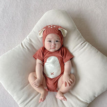 Load image into Gallery viewer, 32320LS-Summer Korean style deer shape short-sleeved bodysuit + hat two-piece set