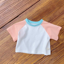 Load image into Gallery viewer, 3220SE-Children's summer color matching T-shirt Korean summer wear ins baby cotton T-shirt thin baby top