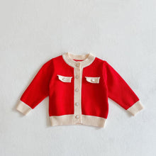 Load image into Gallery viewer, 86032LS-Spring and Autumn Red Baby Girl Cardigan Long Sleeve Jacket + Climbing Clothes