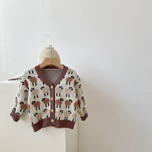 Load image into Gallery viewer, 83089SE-Spring and Autumn Cardigan Jacquard V-neck Lamb Print Knitted Cotton Jacket