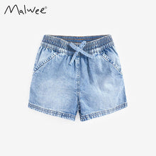 Load image into Gallery viewer, 8477PA-malwee summer European and American children's elastic waist bow jeans