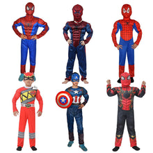 Load image into Gallery viewer, WH91601TG- Halloween COS costume children's performance Avengers hero Spider-Man Hulk Iron Man muscle costume