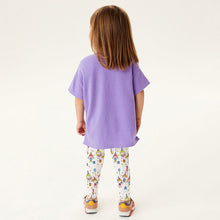 Load image into Gallery viewer, H22035TG-Summer pure cotton children's printed short-sleeved top + trousers two-piece set