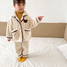 Load image into Gallery viewer, D91137JG-Winter Bear Long Fur Double Pocket Home Pajamas Set