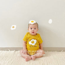 Load image into Gallery viewer, 32317LS-Summer Korean version egg print bodysuit + hairband two-piece set