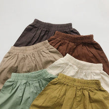 Load image into Gallery viewer, 1108PA-Forest Ramie Multicolor~Children's Summer Retro All-match Shorts for Boys and Girls Korean Casual Shorts