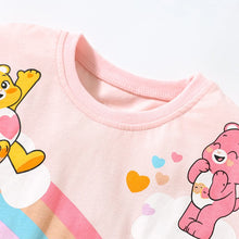 Load image into Gallery viewer, 53043SE-Little maven summer rainbow bear print round neck cotton short-sleeved top