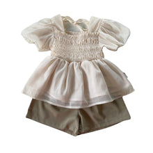 Load image into Gallery viewer, 2220402TG-Summer Korean version of children's short top + solid color shorts two-piece set