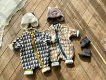 Load image into Gallery viewer, 3682LS-Winter Korean Plush Houndstooth Zipper Long Sleeve Climbing Suit (without hat)