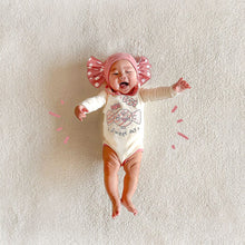 Load image into Gallery viewer, TM20703LS-Spring and summer ins style candy print long-sleeved bodysuit + hat two-piece set