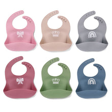 Load image into Gallery viewer, 20201109AC-Silicone bib waterproof disposable tableware silicone bib baby bib disposable bib (2 pieces)