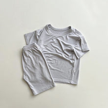 將圖片載入圖庫檢視器 ER055PCW-夏款韓版薄款兒童家居短袖上衣+短褲套裝