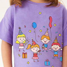 Load image into Gallery viewer, H22035TG-Summer pure cotton children's printed short-sleeved top + trousers two-piece set