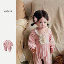 Load image into Gallery viewer, 2303209LS-Baby hollow lace bow cute jumpsuit