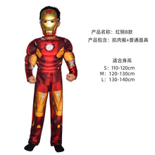 Load image into Gallery viewer, WH91601TG- Halloween COS costume children's performance Avengers hero Spider-Man Hulk Iron Man muscle costume