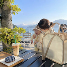 Load image into Gallery viewer, WH90601AC- Korean ins niche design canvas bag multi-compartment lightweight hand-held shoulder bag large capacity mommy bag mother bag